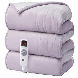 EHEYCIGA Heated Blanket Electric Blanket Twin - Heating Blanket with 9 Heating Levels & 10 Hours Auto Off, Soft Cozy Sherpa Washable Blanket with Fast Heating, 62 x 84 Inches