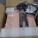 Vinyl Record Player with External Speakers, Vintage 3-Speed Turntable with Dual Speakers, Bluetooth Music Playback, MP3 PC Encoding, AUX Input Headphone Jack and RCA Out, Light Pink