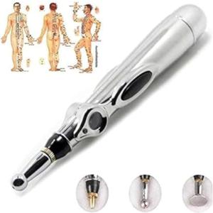 Zeerkeer Acupuncture Pen 3-in-1 Electronic Acupuncture Pen for Pain Relief, Powerful Meridian Energy Pulse Massage Pen, Includes Massaging Gel