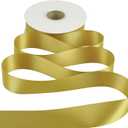 HUIHUANG Gold Satin Ribbon 1-1/2 inch x 50 Yards Dijon Gold Double-Faced Satin Ribbon for Gift Wrapping, Bows, Flower Bouquet, Crafts, Bridal Shower Wedding Decor, Christmas Tree