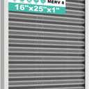 16X25x1 HVAC Furnace Air Filter, Lasts a Lifetime, Washable Reusable Electrostatic Air Filter, MERV 8, Breathe Fresher, Home And Office (Actual Size:15.5x24.5x0.82 Inch)
