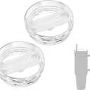 40oz Tumbler Lids Replacement for Stanley Cup,Replacement Spill Proof Splash Resistant Tumbler Lids Reusable Tumbler Cover for Stanley and More Coffee Mugs (Lily White)