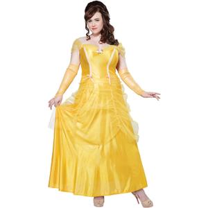 California Costumes Women's Plus-Size Classic Beauty Long Dress Gown Plus (1X-Large, Yellow)