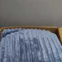 BEDELITE Fleece Queen Comforter Set -Super Soft & Warm Fluffy Blue Fog Bedding, Luxury Fuzzy Heavy Bed Set for Winter with 2 Pillow Cases