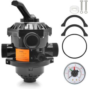 1-1/2-Inch 6-Way Clamp Style Valve 262506 Top Mount Multiport Backwash Valve, Compatible with PentairTagelusSand DollarMeteor Pool and Spa Sand Filters