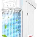 Portable Air Conditioners, 3 Speeds, 3 Mist Settings, 40oz XL Water Tank, 2~8h Timer & 7-color Ambient Lights, Air Conditioner Portable, Personal Small Mini Air Conditioner Air Cooler for Room Bedroom