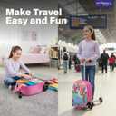 emissary Scooter Luggage for Kids Ride-On Suitcase, Scooter Ride Luggage, Lightweight Carry-On Suitcase Kid Travel Bag (Pink)