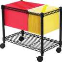 Safco Rolling Cart, Fits Letter and Legal-Size Hanging Folders, Mobile File Storage, Steel, Black