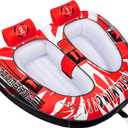 ZOOMBROS Towable Tubes for Boating 2 Person, Water Tubes for Boats to Pull, Safety Inflatable Boat Tubes and Towables, Water Sport Towables with Drainage, Quick Connector, Large Capacity