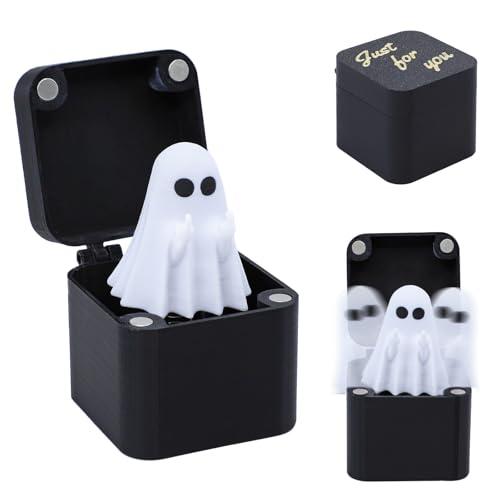 Halloween Little Ghost Fun Prank Toy Gift Box Funny Box Toy Spooky Prank, Halloween Ghost Surprise Holiday Creative Resin Ornament Gift Mini Frightened Ghost Halloween Surprise Novelty Funny Gifts