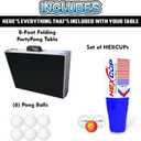 8-Foot Regulation Length Folding Table w/Optional Cup Holes, LED Lights, Custom Graphic (Choose Your Model)