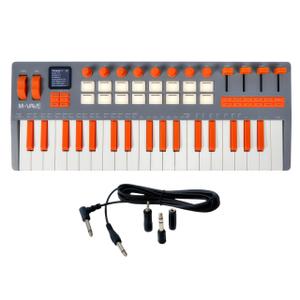 M-VAVE SMK-37 PRO MIDI Keyboard Controller, 37 Key Wireless MIDI Keyboard with Velocity Sensitive Keys, Backlit RGB Drum Pads, Pitch Bend, Modulation Wheel, Bluetooth MIDI