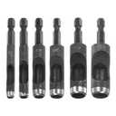 HARFINGTON Leather Hollow Punch Set 1/4 Hex Shank for Drills,  1/4" 5/16" 3/8" 7/16" 1/2" Dia Rotary Hole Punches for Leathercraft