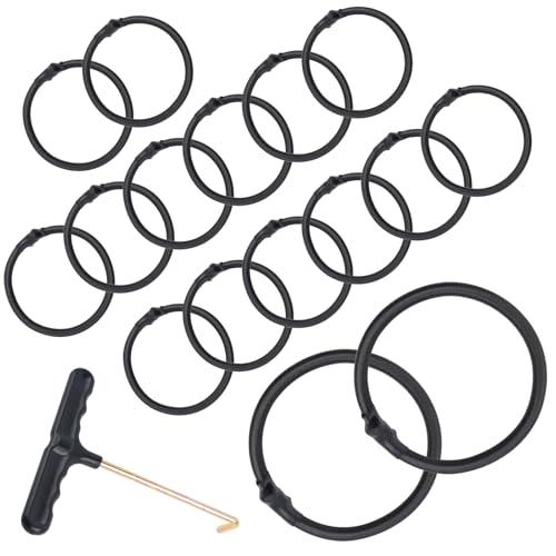 Akamino 20 Pcs Trampoline Replacement Bungee Cords, 6.6 Inches Heavy Duty Replacement Elastic Rope with Spanning Puller Tool, Trampoline Accessories Bungee Rope for Fitness Trampoline, Black