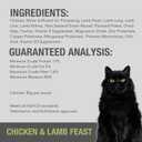 Feline Natural Wet Cat Food Pouch - Chicken & Lamb Feast, Grain-Free, Cage-Free & Grass-Fed, New Zealand Made, Single Serve Pate, 3oz, 12 Pack