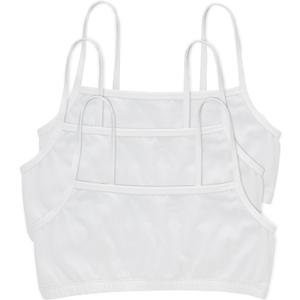 Hanes Women's Cotton String Bralette (3 Pack) (Large, White/White/White)