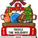 2 x Football Ornament 2026 - Footballs Gift for Players Coach Team, Football Christmas Ornaments for Tree Decor, Unique Sport Gifts for Boys, Gifts for Friends Neighbors, Sport Ornaments for Tree