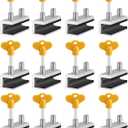 Window Locks,12 Sets Sliding Security Window Lock with Key for Vertical & Horizontal Sliding Windows & Sliding Doors, Adjustable Window Locks Security Window Stoppers for Patio Bedroom Home and Office