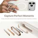 TORRAS Q3 Silicone for iPhone 17 Pro Case with Stand, Fit for MagSafe, Magnetic 360 Spin Kickstand with Camera Control, Liquid Silicone Rubber Soft Phone Case for iPhone 17 Pro, Light Ivory