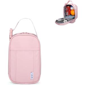 NOL Natural Organic Lifestyle Insulated Lunch Bag for Adult - Snack Bag Lunch Cooler Bag Soft Lunch Tote Bag for Work, Pink