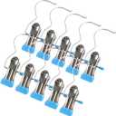 2 x 3-Character Clip, Hook, Plastic Soaked Seamless Socks, Pants,Pantyhose, Strong Hook, Clothesline Clip, Blue, 10 Pieces per Sale
