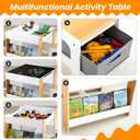 Asweets Kids Table and Chair Set,4 in 1 Toddler Desk with Storage Drawer,Wooden Activity Table for 2 in 1 Detachable Tabletop,Bookshelf,Suitable for Classroom,Home,Nursery,Playroom (Pure White), 24.49 x 24.49 x 18.9 inches
