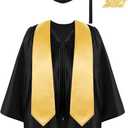 Aneco Preschool Kindergarten Graduation Gown Cap Set with 2026 and 2027 Charms and Graduation Sash, XS