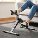 Pedal Exerciser Desk Exercise Bike Leg and Arm Exercise Bike with LCD Monitor Foldable and Porable (Black/Grey)