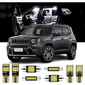 AENVTOL 9 Pieces LED Interior Lights Kit Replacement for JEEP Renegade 2015 2016 2017 2018 2019 2020 2021 2022 2023 2024 White 6000K Interior LED Bulbs + License Plate Lights, Install Tool