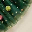 Toddler Girl Christmas Dress Green Xmas Tree Shiny Star Pompom Embroidery Tulle Tutu Princess Dress Holiday Photo (Green) 2-3Y