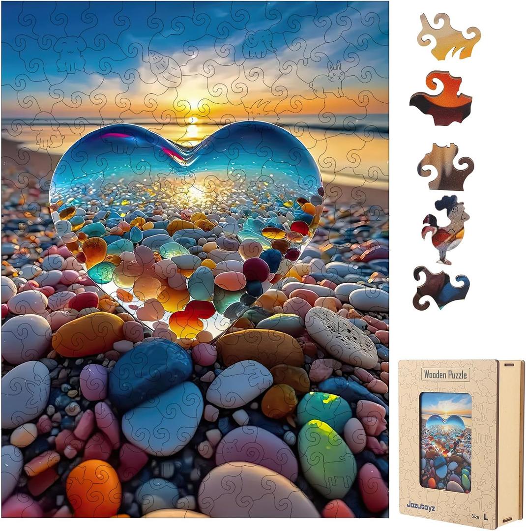 Wooden Puzzle for Adults, Wooden Jigsaw Puzzles for Adults, Unique Wood Animal Shaped Puzzles Adult with Exquisite Wooden Box (11.2 x 14.9in, 191pcs)