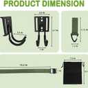 Tree Stand Strap Bow Hanger with Metal Hooks, Tactical Keychain Clip and Storage Bag, High Loading Capacity, Saddle Hunting Accessories, Gear Hanger for Hunting, Hiking, Camping