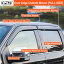 Outside-Mount Rain Guards Window Visors for 2014-2018 Chevrolet Silverado & GMC Sierra 1500,2015-2019 Silverado & Sierra 2500 & 3500 Crew Cab Truck Accessories Dark Smoke 4pcs with Thicker
