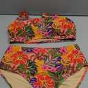 Herseas Women's Tie Shoulder Bikini Sets 2 Piece Striped Swimsuits High Waisted Bathing Suits, Size XL