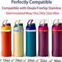 3 x 2 Pcs Leak-Proof Replacement Stopper Compatible with Owala FreeSip, Rubber Seal Replacement for Owala 19oz 24oz 32oz 40oz Bottle Mouth Cap(Grey)