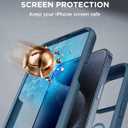 Miracase Magnetic for iPhone 15 Pro Max Case 6.7'' [Compatible with Magsafe] Full-Body Drop Proof Phone Case for iPhone 15 Pro Max with Built-in 9H Tempered Glass Screen Protector,Blue