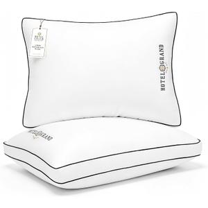 Hotel Grand King Pillows Set of 2, Medium Firm Support Down Alternative, Gusset King