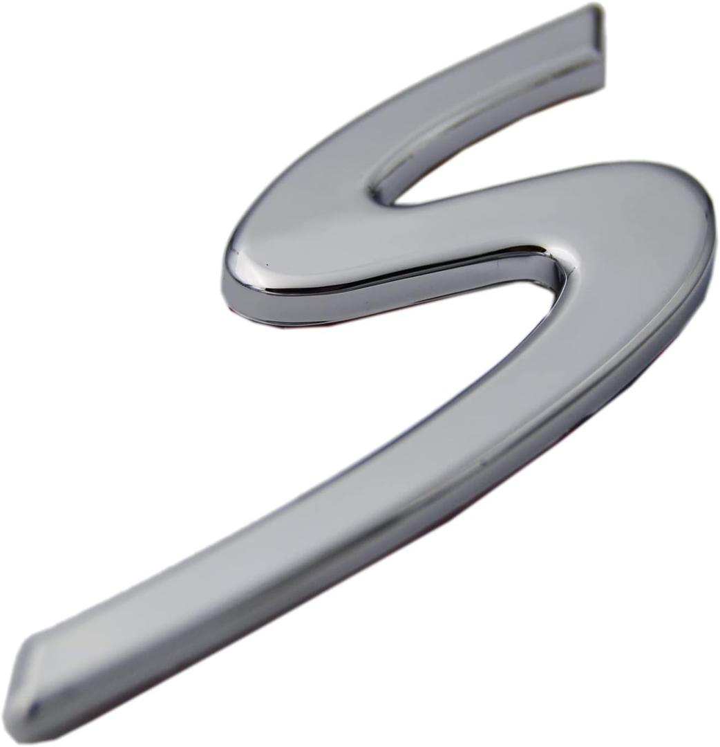 Zorratin Small Chrome "S" S Letter Rear Trunk Boot Lid Hatch Tailgate Emblem Badge for Porsche 911 Carrera 991 Panamera Boxster Macan Cayenne Turbo 2011+ 2012 2013 2015 2017 2018