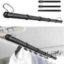 Adjustable Car Clothes Hanger Bar 28" - 61" — 2 Types Installation, Clothes Bar for Car with Anti-Slip Rubber Rings and Grips, Truck Clothes Hanger Bar for Most Vehicles