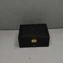 GUOER Jewelry Box for Women Girl Wife - Large PU Leather Jewelry Organizer Storage Case with Two Layers Display for Earrings Bracelets Rings Watches (Black)