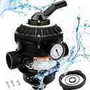 262506 1-1/2-Inch 6-Way Clamp Style Valve Fit for Pentair Meteor/Sand Dollar/Tagelus/Sta-Rite Cristal-Flo II Pool and Spa Sand Filter, Multi-Port Valve for Pentair - 262506