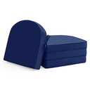 Outdoor Chair Cushions Set of 4: Waterproof & Fade Resistant Patio Furniture Cushions - 17 x 16 x 2 Inch Non Slip Round Corner Seat Cushion Pads with Removable Cover for Garden Yard Lawn, Navy Blue