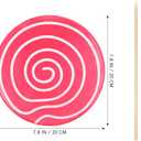 Amosfun Large Fake Swirl Lollipop 15.7 x 7.9 Inch Artificial Wood Faux Candy Photo Booth Props Baby Shower Girls Birthday Tea Party Decoration