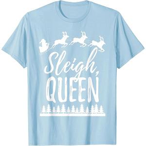 Cute Christmas Sleigh Queen LGBTQ Pride Gift T-Shirt T-Shirt