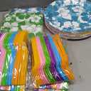 Nitial 240 Pcs Hibiscus Party Plates Napkins Hawaiian Theme Tableware Set for Luau Table Decorations Supplies Tropical Dessert Plates Forks for Aloha Summer Beach Party, Serve 48 Guests