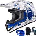 GLX GX623 Youth ATV/Dirt Bike Helmet Combo - Modern, Large - DOT