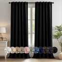 MIULEE Black Pinch Pleat Blackout Curtains 108 Inch Length 2 Panels Set for Bedroom Living Room Darkening Back Tab Rod Pocket Pleated Thermal Insulated Soundproof Extra Long Floor to Ceiling Curtains