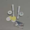 2PCS Spring Door Stoppers for Wall - 4.33 Inch Door Stop for Bottom of Door, Aluminum Doorstopper with Silicone Tip, Screw & Adhesive Installation, White