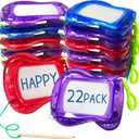 22 Pack Mini Magnetic Drawing Board(6 Colors), Kids Party Favors Backpack Keychain Doodle Drawing Boards, Erasable Sketch and Board Writing Pad for Boys Girls Classroom Supplies Goodie Bag Fillers