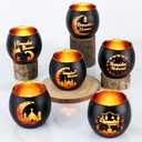SupBri Islamic Ramadan Table Decor, Glass Muslim PrayerTealight Candle Holders,Eid Decorations for Home,Party,Centerpiece,Islamic Gifts